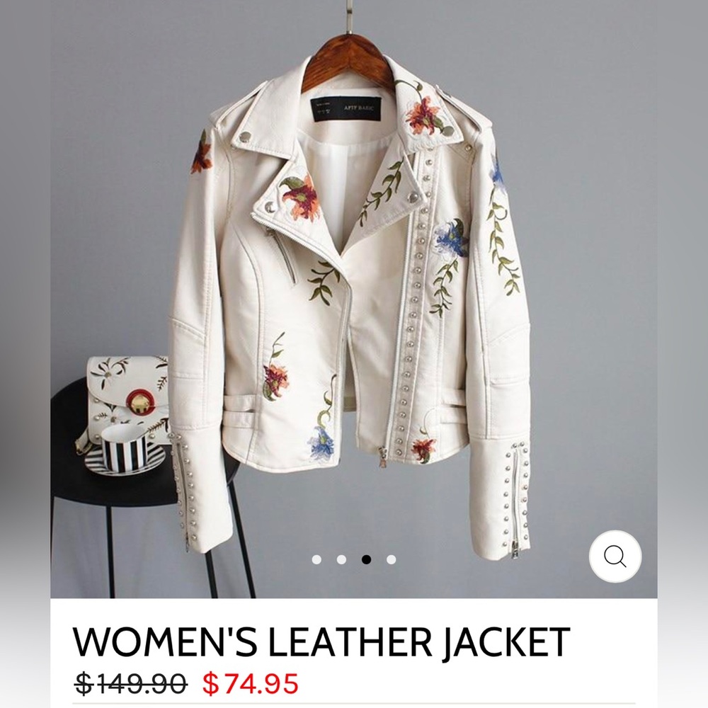 Romeo + Juliet Couture White Pleather Jacket NWOT